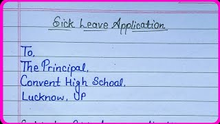 Sick Leave application application for fever 🥵write an application leave application [upl. by Medina]