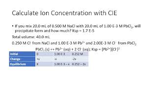 3 27 24 Solubility Equilibrium Calculations [upl. by Enirhtak]