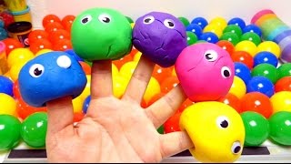 Ball Pit PlayDoh Finger Family Learning Colors  Nursery Rhymes for Kids amp Children [upl. by Hnah43]