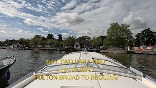 Norfolk Broads July 2024  Day Two Part Two  Oulton Broad To Beccles [upl. by Inaluiak780]