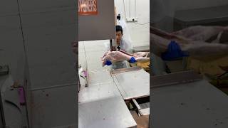 Frozen whole muttonlamb carcass 6pices cutting skills with cutters machine exportsshorts [upl. by Haniraz]