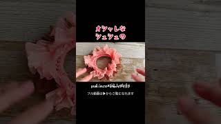 【かぎ針編み】エコアンダリヤでお花のような可愛いシュシュが編めます☆Crochet Scrunchieかぎ針編み初心者crochetシュシュ編み方crochet [upl. by Sirk]