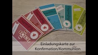 Einladung zur Konfirmation  Kommunion Stampin´Up 1 [upl. by Annanhoj]