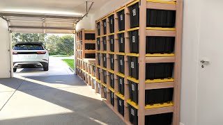 How to Build a 5x4 Garage Tote Rack for 27Gallon Storage Totes [upl. by Madella]