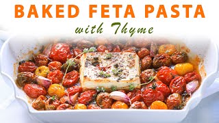 Baked feta pasta with garlic and thyme [upl. by Illek]