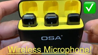 OSA 2Pcs Wireless Microphone Lapel Lavalier from Amazon  Unboxing Review and Mic Test [upl. by Nomael]