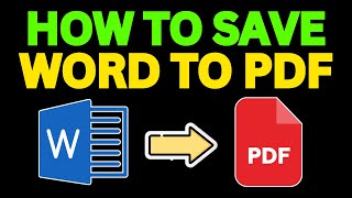 CONVERT WORD TO PDF How to Save Word To PDF  2024 [upl. by Aretha]