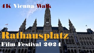 4K Vienna Walk Impressions from the Film Festival at Rathausplatz [upl. by Dleifxam]