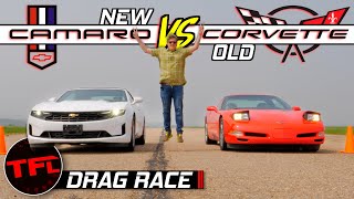 Old vs New Can a NEW 4Cylinder Camaro Beat an OLD V8 Corvette in a Drag Race [upl. by Edette109]