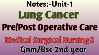 Lung CancerPreoperativePostoperative CareMSN2 [upl. by Anawd]