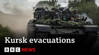 Ukraine offensive against Russia continues as thousands evacuate Kursk region  BBC News [upl. by Naamann]