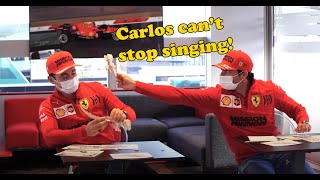 moments when carlos sainz couldnt stop singing [upl. by Llennaj691]