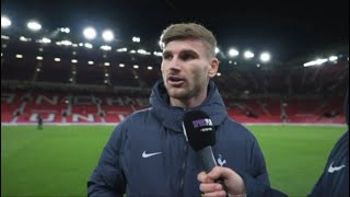 Timo Werner’s postmatch interview after Tottenham debut against Man Utd [upl. by Kobi91]