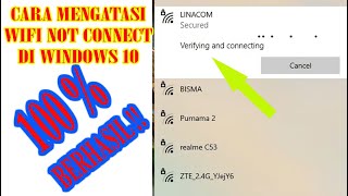 Cara Mengatasi Wifi verifying and connecting windows 10 [upl. by Alehtse713]