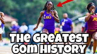 OMG The Greatest 60m History Brianna Lyston DESTROYS The Field  Track and Field 2024 [upl. by Ayahsey698]