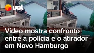 Atirador em Novo Hamburgo vídeo mostra cerco e tiroteio entre policiais e homem que matou 3 pessoas [upl. by Gabbert]