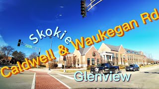 Driving from Skokie along Caldwell Ave amp Waukegan Rd to Glenview Northbound Chicago [upl. by Aennyl]