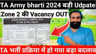 ✅लो आ गई Ta Army bharti 2024 Zone 2 vacancy OUT  ✅Territorial Army bharti update 2024 [upl. by Ecyt397]