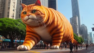 Giant cat chased by police  hungry cat story  🦨🌹♥️shortsfunnyshortscats [upl. by Hector723]