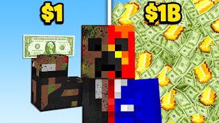 I Became a BILLIONAIRE With Only ONE Dollar in Minecraft [upl. by Hackathorn]