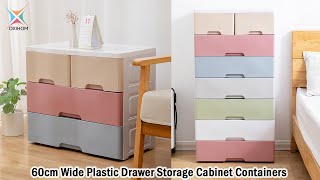 S6103AS6107A Oxihom 60cm Wide Plastic Drawer Storage Cabinet [upl. by Aiekat]