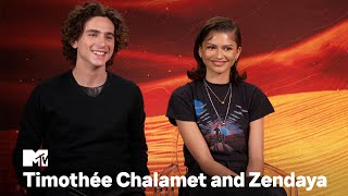 Timothée Chalamet amp Zendaya on Music Nicknames and “Dune Part 2”  MTV [upl. by Gromme]