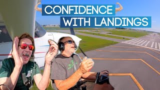 How Confidence Helps Student Pilot Landings  C172 [upl. by Trutko]