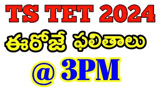 TS TET RESULTS 2024  TET RESULTS RELEASED UPDATE [upl. by Alegnave]