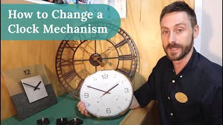 How to Change a Clock Mechanism  DIY Clock Movement Guide  Clock Shop [upl. by Moguel]