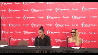 Indiana Fever Connecticut Sun Alyssa Thomas Dijonai Carrington Stephanie White talk post Game 2 W [upl. by Tewfik614]