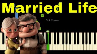 Married Life  Up  EASY Piano Tutorial [upl. by Adnulahs390]