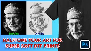 Halftone your image for DTF for soft hand transfer photoshoptutorial photoshoptips [upl. by Harima488]