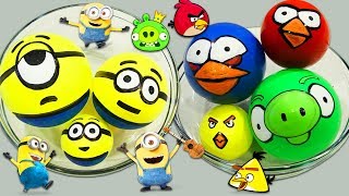 Making Movie Themed Slime with Balloons Compilation Angry Birds Disney Frozen amp Minions [upl. by Packer]