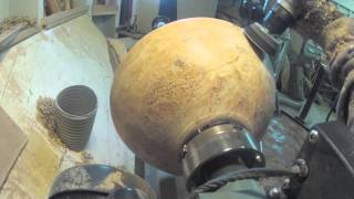 Turning a Large Maple Burl Bowl [upl. by Lacim]