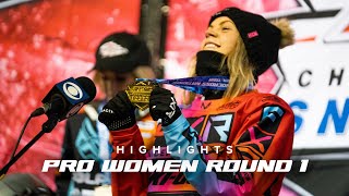 Amsoil Championship Snocross 2022  Pro Women Round 1 Final Highlights [upl. by Eyanaj]