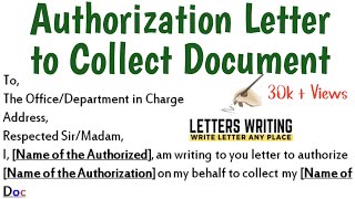 Authorization Letter Sample to Collect Document  Letters Writing [upl. by Gisella]