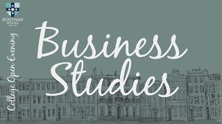 Bootham  College  Business Studies 2020 [upl. by Killam]