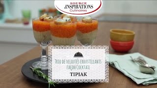 Recette Trio de veloutés croustillants façon cocktail  TIPIAK [upl. by Etsirk961]