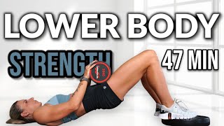 47 MIN LOWER BODY STRENGTH DUMBBELLS SETS ABS [upl. by Keel]