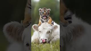 Cute baby tiger going to learn fight tigerlove animals jungle animalfightandkids [upl. by Goldshell]