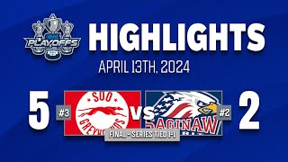 OHL Playoffs Highlights Soo Greyhounds  Saginaw Spirit  Game 2  April 13th 2024 [upl. by Vasiliu278]