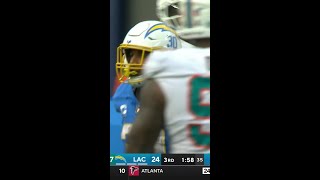 Austin Ekeler catches for a 35yard Gain vs Miami Dolphins [upl. by Aliled]