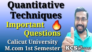 Quantitative TechniquesImportant QuestionsCalicut University Mcom 1st Semester [upl. by Connell]