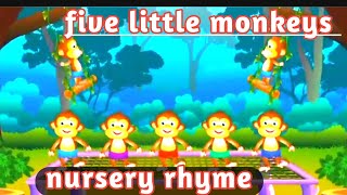 Five Little MonkeysNursery RhymeKids Song [upl. by Riha274]