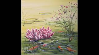 Seerosen Impressionen 🌸 Acrylmalerei Christiane Schwarz 🌸 Waterlily Impressions [upl. by Arimak]