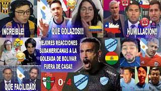 MEJORES REACCIONES SUDAMERICANAS A PALESTINO 04 BOLIVAR CON SHOW Y GOLAZOS DE DA COSTA Y SÁVIO [upl. by Dnomayd]