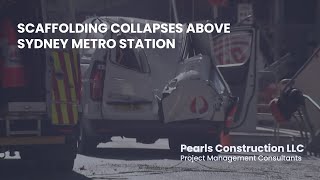 Scaffolding collapses above Sydney Metro station [upl. by Neeham]