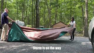 Heavy Rain and Storm Family Tent Camping [upl. by Keller751]