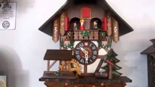 Lotscher Swiss Musical Cuckoo Clock with Dancers 2 Tunes [upl. by Yhtomit]