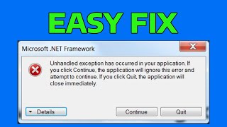 How To Fix Unhandled Exception Has Occurred Error In Windows [upl. by Aket]